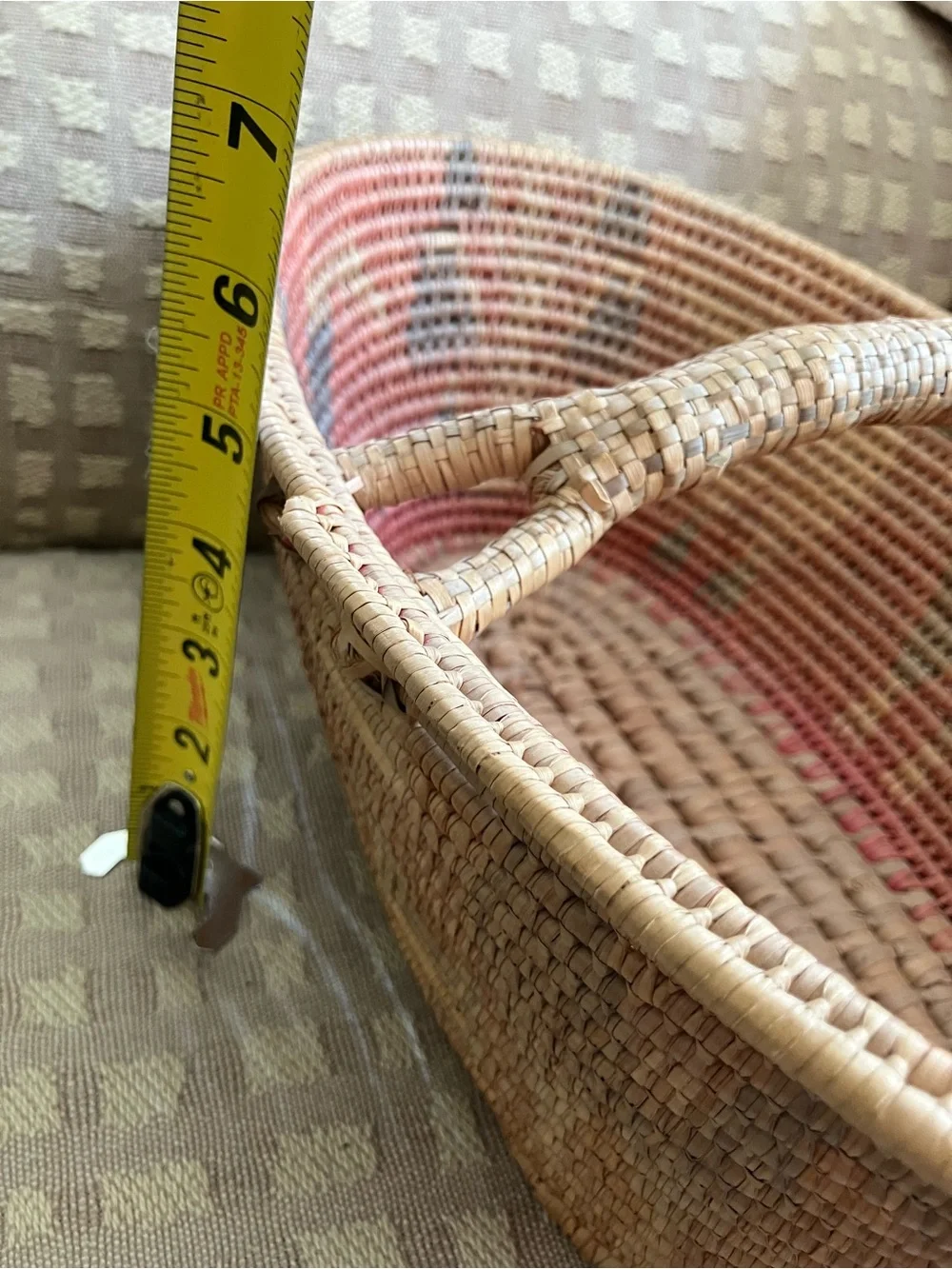 Vintage basket with Roosters Hand-crafted in Mexico traditional Toluca